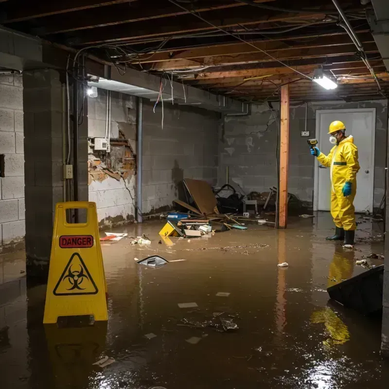 Flooded Basement Electrical Hazard in Orofino, ID Property